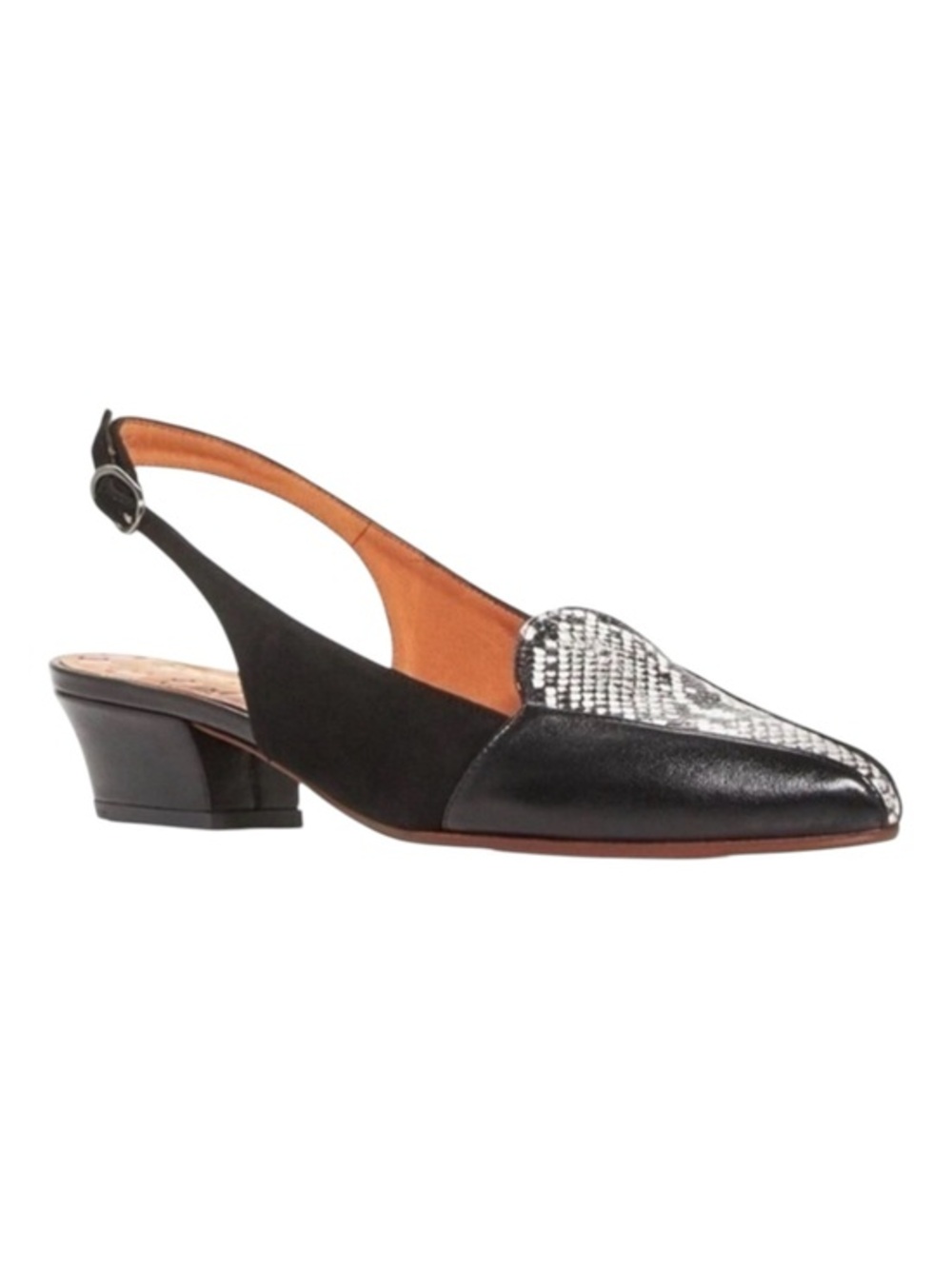 nib CHIE MIHARA ‘Rusti’ Leather Slingback Low Heel Flats – Black, size 6.5